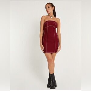 Motel Baladis Mini Dress in Tailoring Redwood
